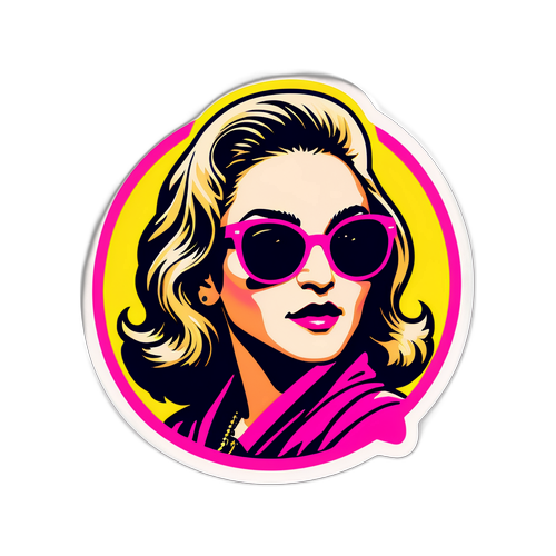 Madonna Retro Diseño con Gafas Llamativas