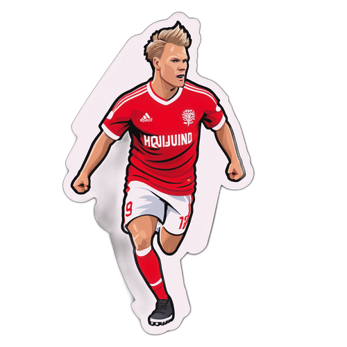 Sporty klistermærke af Rasmus Højlund