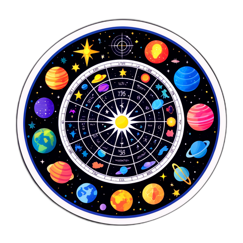 Наклейка с картами звездных созвездий всех зодиакальных знаков