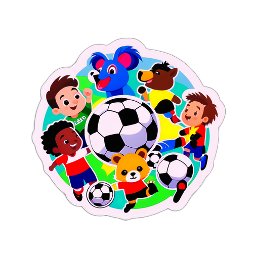 Sticker jucători de fotbal cu animale