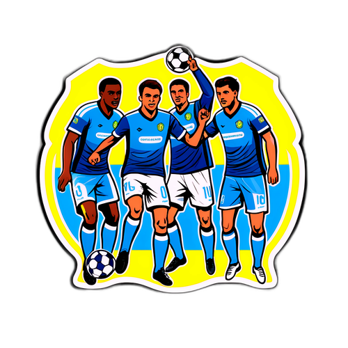 Autocolant cu echipa de fotbal Petrolul Craiova în acțiune