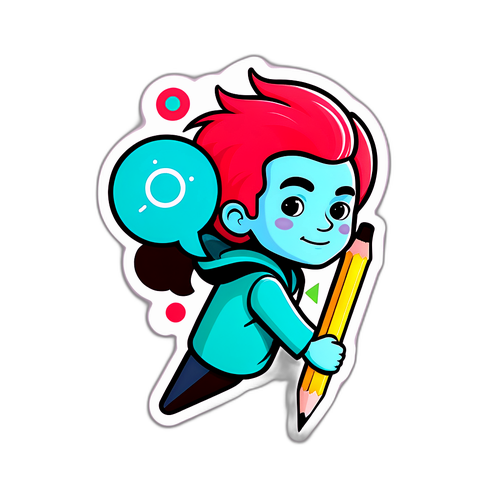 Adesivo de Marcos Antônio com Lápis