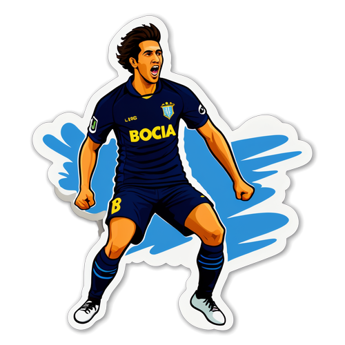 Stiker Pemain Boca Juniors Dalam Aksi