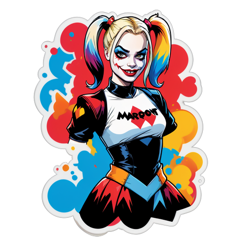 Sticker z Margot Robbie jako Harley Quinn