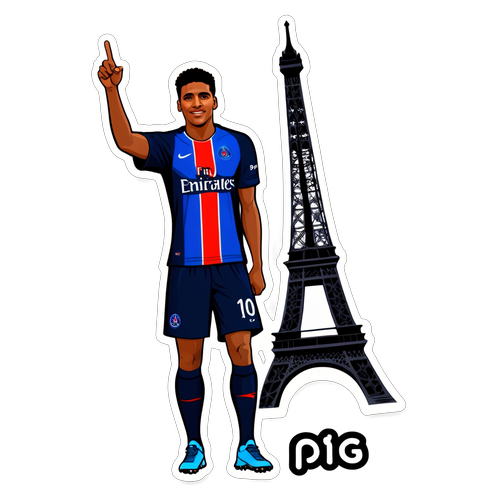 Nhãn dán cầu thủ PSG với tháp Eiffel