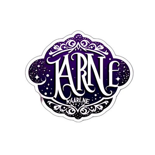 Autocollant stylisé avec le nom 'Karine Le Marchand'