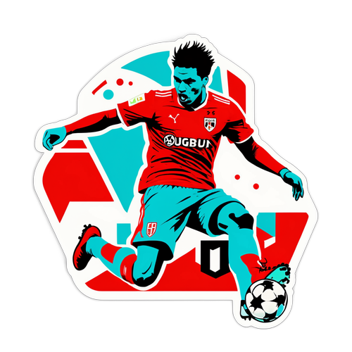 Hình ảnh động của cầu thủ Augsburg sắp ghi bàn vào lưới Köln