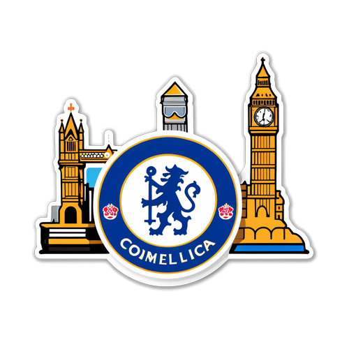 Stiker Bold Chelsea F.C. dengan Mercu Tanda London