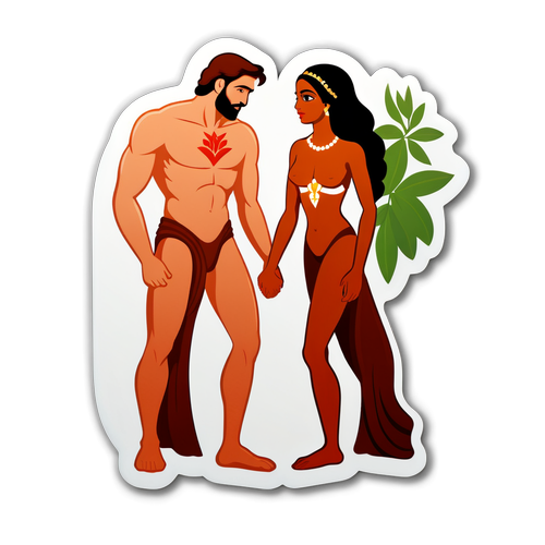 Nature's Embrace: Adam and Eve