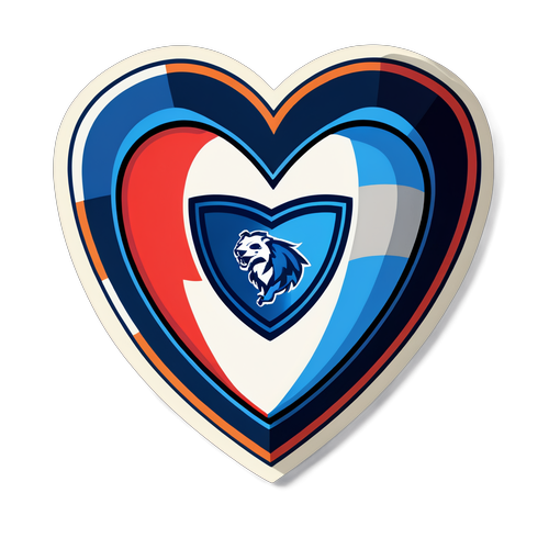 Escudo de equipo de fútbol transformándose en un corazón, simbolizando pasión