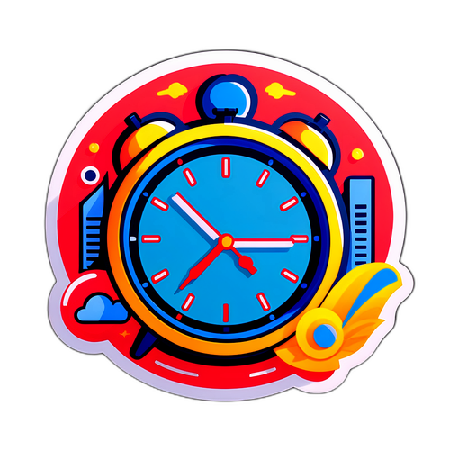 朝の情報番組のスピード感を表現する時計とニュースアイコンのデザイン