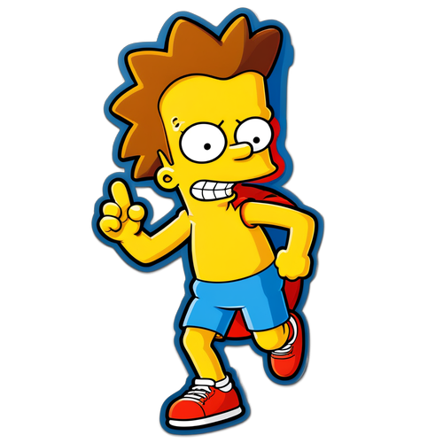 Aşk Dolu Bart Simpson Futbol Stickerı