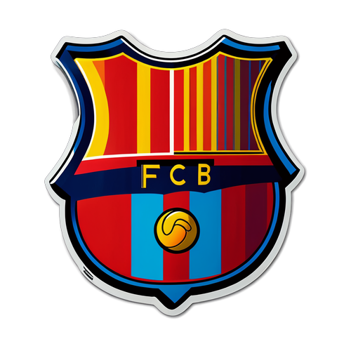 Stiker Crest FC Barcelona dengan Desain Ceria