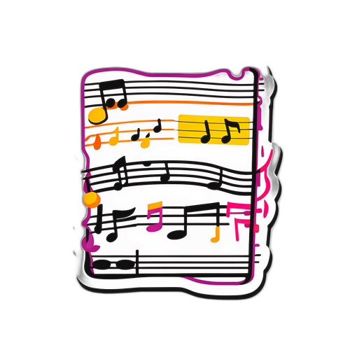 Adesivo de Notas Musicais