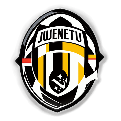 Bunte Aufkleber von Juventus: Leidenschaft der Fans