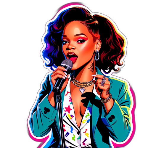 Rihanna daloló a színpadon