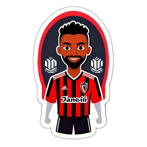 Sticker de torcedor do Flamengo com data do jogo