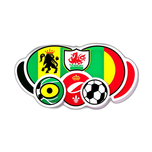 Idrottssymboler med Belgien och Wales färger