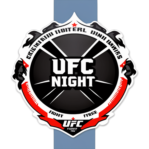 Наклейка с логотипом UFC и силуэтами бойцов