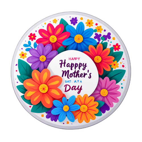 สติกเกอร์ดอกไม้เพื่อเฉลิมฉลองสัปดาห์วันแม่