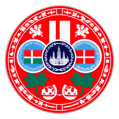 Дизайн наліпки з національними символами Данії та Білорусі для відображення культурного обміну між країнами