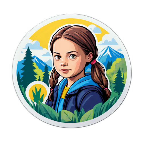Stiker Greta Thunberg di Alam