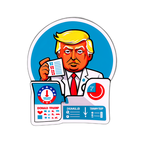 Donald Trump mit Gesundheitscheck-Diagramm