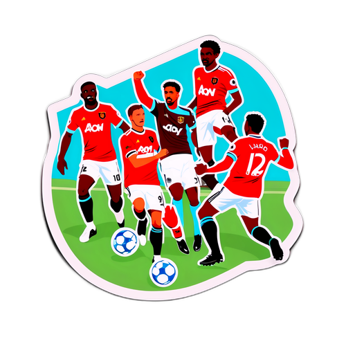 Sticker animat cu jucători de fotbal