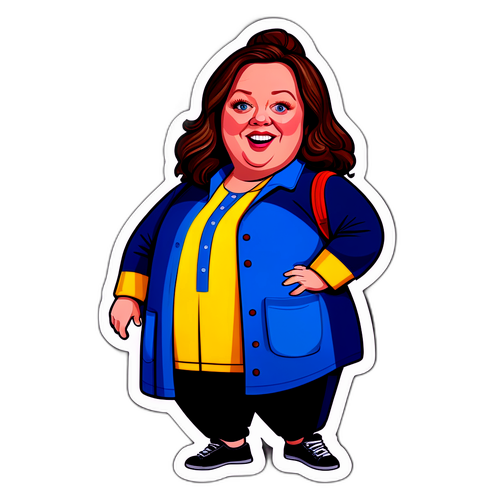 Fikuśna naklejka Melissa McCarthy jako postać z kreskówki