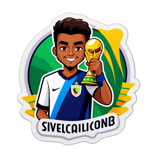 Adesivo de Herói com Jogador de Futebol