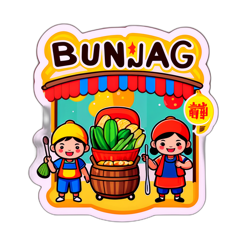 유머러스한 Bunjang 마켓 제품 스티커 디자인