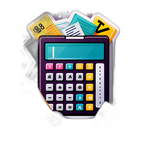 独自のデザイン:計算機、文書、税金のアイコン