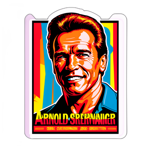 Adesivo in stile poster di film vintage di Arnold Schwarzenegger