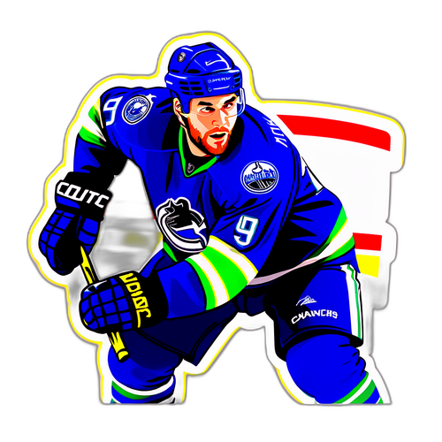 Canucks Player Scoring Goal Sticker