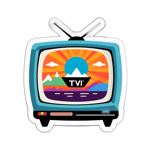 Retro Vintage TV2 Logo Klistremerke
