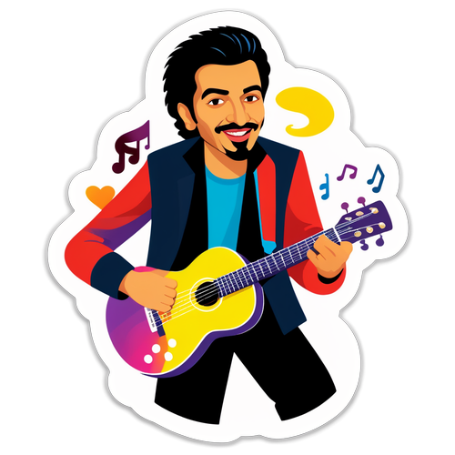 Sticker Penuh Warna Ceria Zubir Khan: Bakat Muzik Yang Menggugah Jiwa!