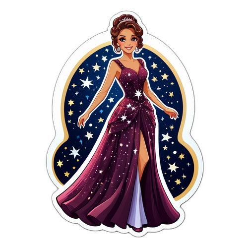 Elegante Eva Benetatou mit funkelnden Sternen