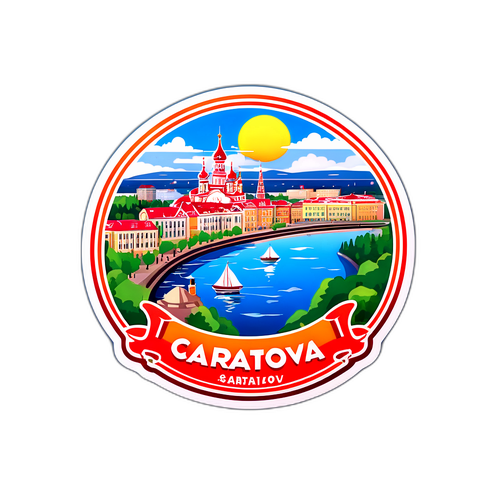 Наклейка с живописными видами Саратова