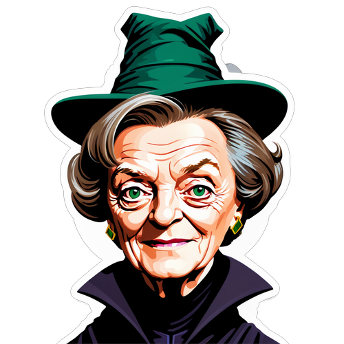 Magiske Værker: Dame Maggie Smith som Professor McGonagall i Fortryllende Stickerdesign!