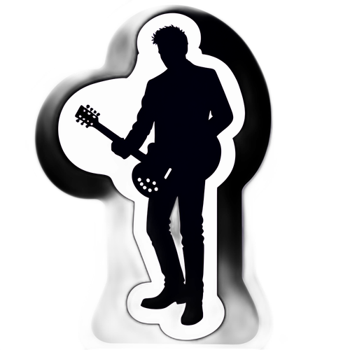 Стікери з силуетом музиканта на сцені