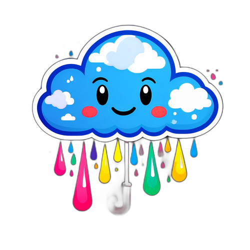 Diseño de una nube sonriente con un paraguas