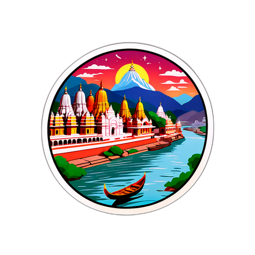 हरिद्वार की serene और आध्यात्मिक स्टिकर