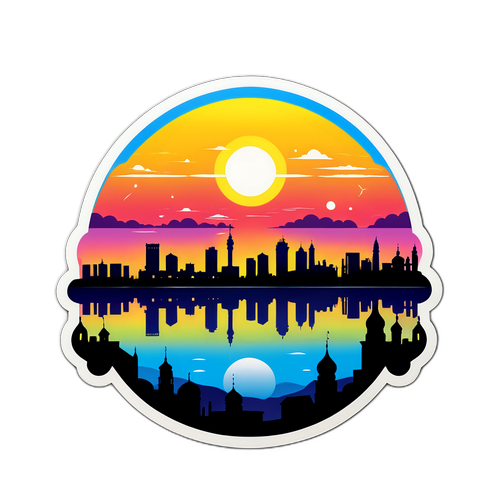 Силует Запоріжжя на сутінках