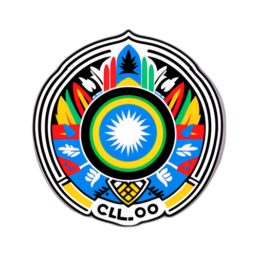 Stiker Logo Colo Colo dengan Elemen Tradisional Chile