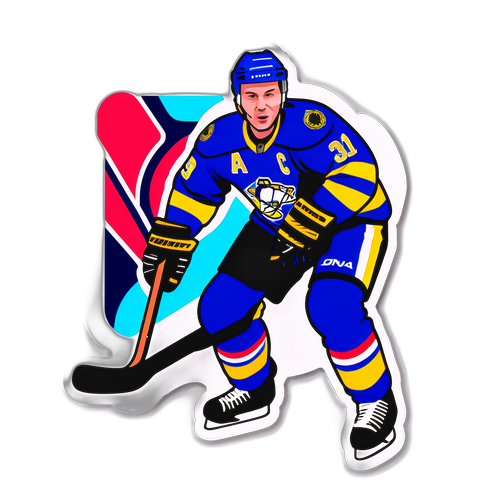 Hockeystjärna i futuristisk stil