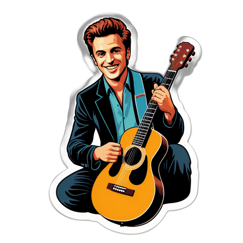 Retro Gitáros Matrica