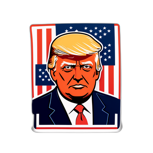 Sticker mit stilisiertem Portrait von Trump