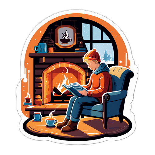 Vintermys med bokläsning