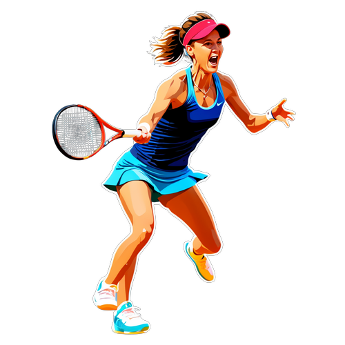 Irina Begu în Acțiune: Energizează-ți Ziua cu Această Sticker Dinamică de Tenis!