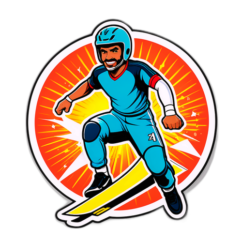 Наклейка з ілюстрацією слаймової удачі Салаха в комікс-стилі